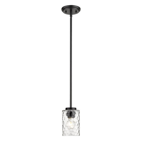 Black Metal and Glass Mini Pendant Hanging Light